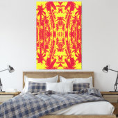 Muster der Palmen in Rot und Gelb Leinwanddruck (Insitu (Schlafzimmer))