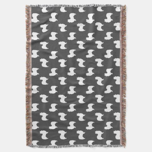 Muster der Papillon Hunde Silhouetten Decke (Vorderseite Vertikal)