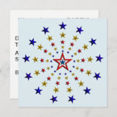 Muster der Party Einladung der Patriotischen Stern (Vorne/Hinten)