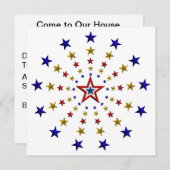 Muster der Patriotischen Sterne Einladung (Vorne/Hinten)