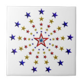 Muster der Patriotischen Sterne Fliese (Vorderseite)