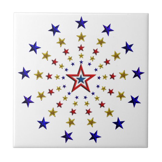 Muster der Patriotischen Sterne Fliese (Vorderseite)