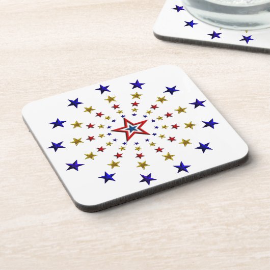 Muster der Patriotischen Sterne Getränkeuntersetzer (Linke Seite)