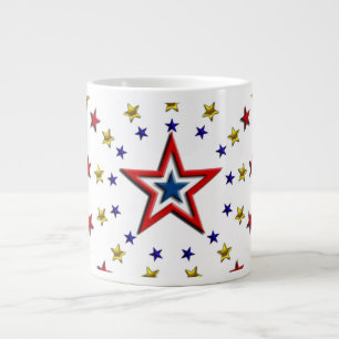 Muster der Patriotischen Sterne Jumbo-Tasse