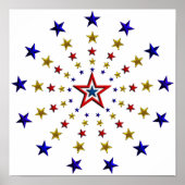Muster der Patriotischen Sterne Klein Poster (Vorne)