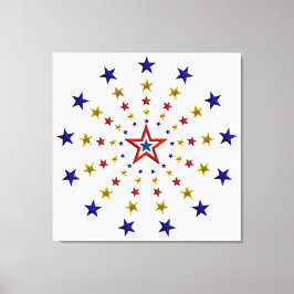 Muster der Patriotischen Sterne Leinwanddruck