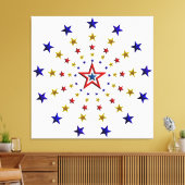 Muster der Patriotischen Sterne Leinwanddruck (Insitu (Wohnzimmer))