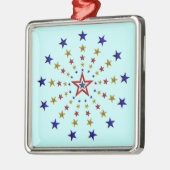 Muster der Patriotischen Sterne Ornament Aus Metall (Links)
