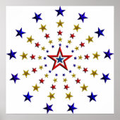 Muster der Patriotischen Sterne Poster (Vorne)