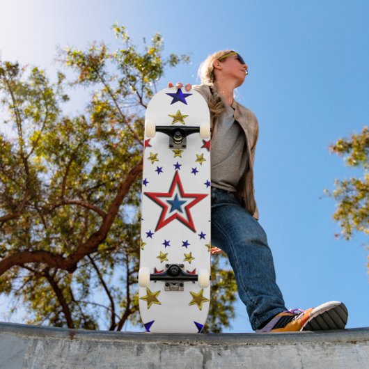 Muster der Patriotischen Sterne Skateboard (Außenbereich 1)