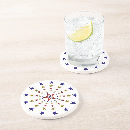 Muster der Patriotischen Sterne Untersetzer (Seite)
