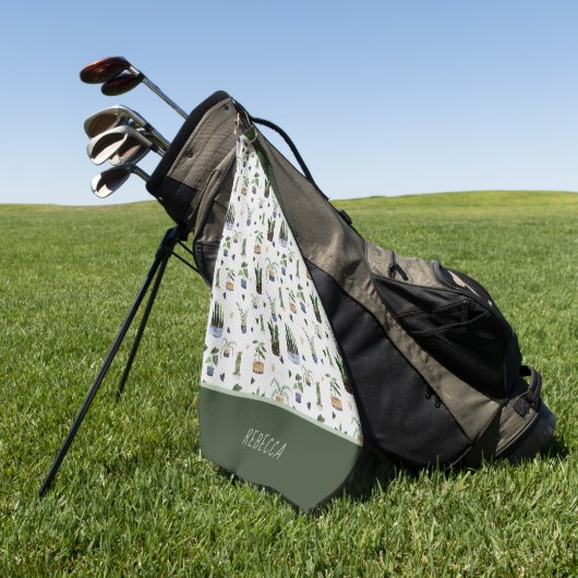 Muster der personalisierten Boho-Pflanze Golfhandtuch (Gras)