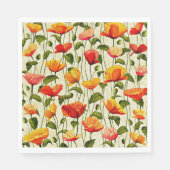 Muster der Pflücke, rot und gelb, Serviette (Vorderseite)