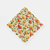 Muster der Pflücke, rot und gelb, Serviette (Ecke)
