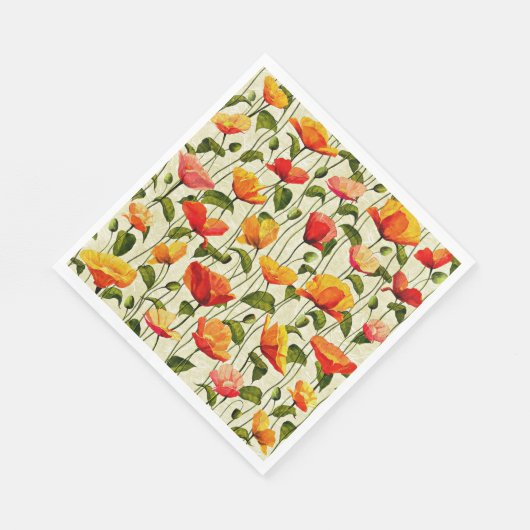 Muster der Pflücke, rot und gelb, Serviette (Ecke)