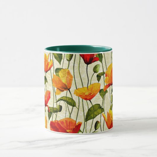 Muster der Pflücke, rot und gelb,  Tasse (Zentrum)