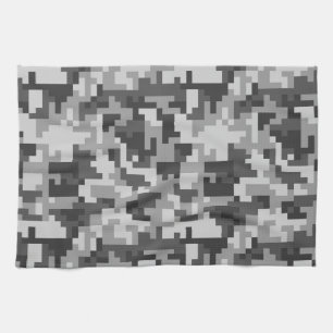 Muster der Pixel-Graue und der Schwarzen Armee Küchentuch