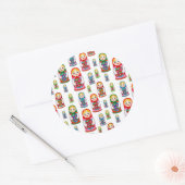 Muster der Puppe Runder Aufkleber (Umschlag)