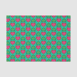 Muster der Raute für die heißen rosa und grünen He Seidenpapier