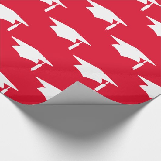 Muster der Red Graduation Caps - Abschluss Geschenkpapier (Ecke)