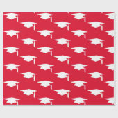 Muster der Red Graduation Caps - Abschluss Geschenkpapier (Flach)