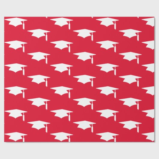 Muster der Red Graduation Caps - Abschluss Geschenkpapier (Flach)