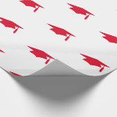 Muster der Red Graduation Caps - Abschluss Geschenkpapier (Ecke)