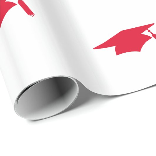 Muster der Red Graduation Caps - Abschluss Geschenkpapier (Rolleneckpunkt)