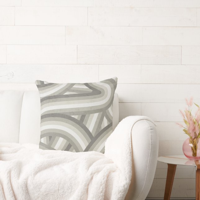 Muster der Regenbogenstreifen auf neutraler/beige  Kissen (Liege)