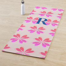Muster der Retro-Blume für Monogramm, rosa Beige