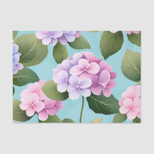 Muster der Retro Hydrangea-Blume Seidenpapier (Vorderseite)