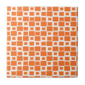 Muster der Retro-Orange-Quadrate Fliese (Vorderseite)
