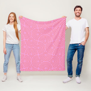 Muster der Retro Orange und Pink Groovy Lines Fleecedecke