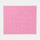 Muster der Retro Orange und Pink Groovy Lines Fleecedecke (Vorderseite (Horizontal))
