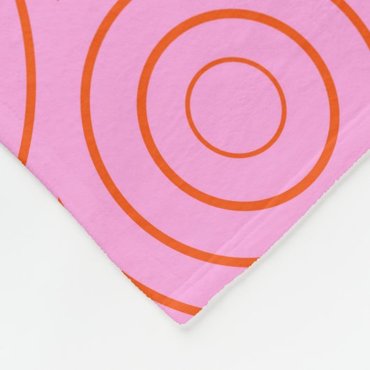 Muster der Retro Orange und Pink Groovy Lines Fleecedecke (Ecke)
