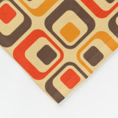 Muster der Retro-Quadrate - rot, braun und orange Fleecedecke (Ecke)
