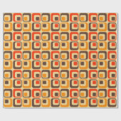 Muster der Retro-Quadrate - rot, braun und orange Geschenkpapier (Flach)