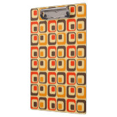 Muster der Retro-Quadrate - rot, braun und orange Klemmbrett (Links)