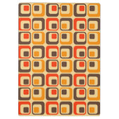 Muster der Retro-Quadrate - rot, braun und orange Klemmbrett (Rückseite)