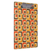 Muster der Retro-Quadrate - rot, braun und orange Klemmbrett (Rechts)