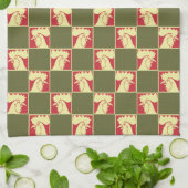Muster der Rooster-Checkerboard Geschirrtuch (Gefaltet)