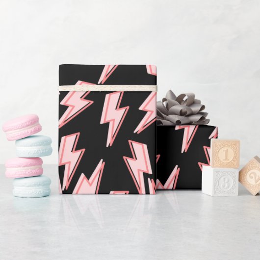Muster der rosa Blitze Geschenkpapier (Babyparty)