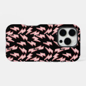 Muster der rosa Blitze iPhone Hülle (Rückseite (Horizontal))