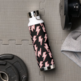 Muster der rosa Blitze Trinkflasche