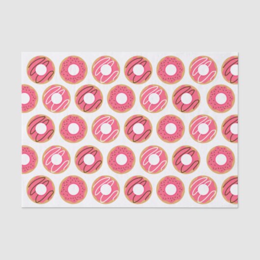 Muster der rosa Donuts Seidenpapier (Vorderseite)