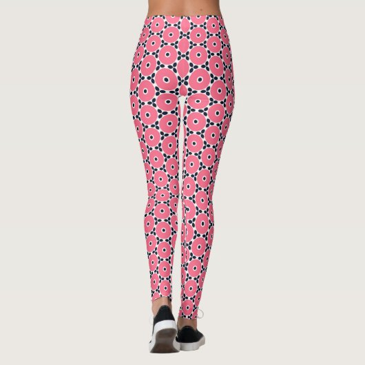 Muster der rosa Kreise Leggings (Rückseite)