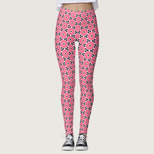 Muster der rosa Kreise Leggings (Vorderseite)