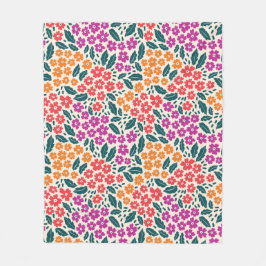 Muster der rosa, orangen und roten Blume Fleecedecke