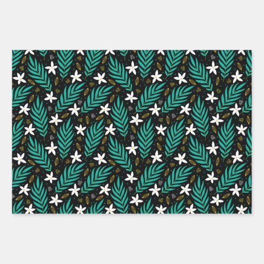 Muster der rosa Pflanze Geschenkpapier Set (Vorderseite 3)