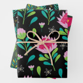 Muster der rosa Pflanze Geschenkpapier Set (Beispiel)